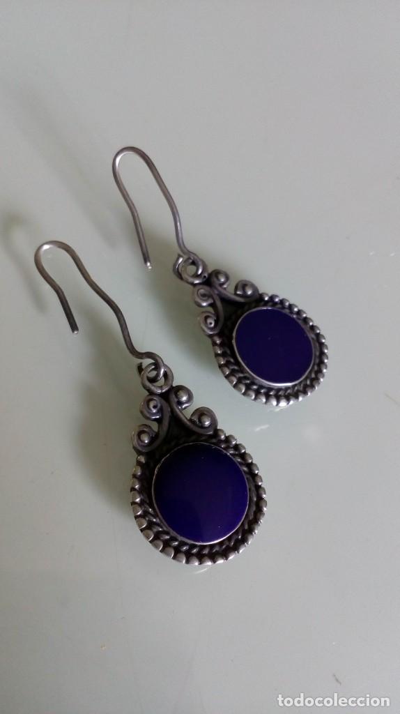 Joyeria: Pendientes de plata y esmalte azul - Foto 11