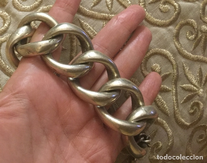 Joyeria: PULSERA XXL ESLABONES METAL PLATEADO