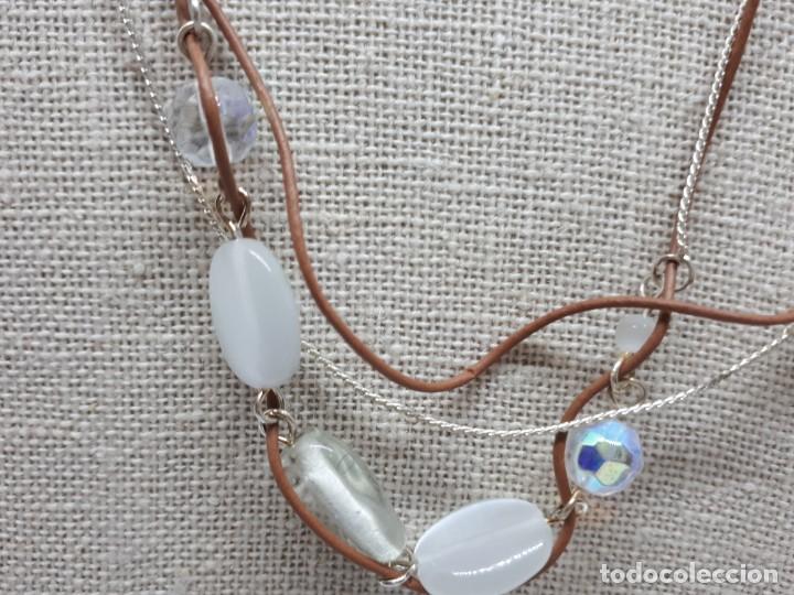 Joyeria: Collar Largo de Cuerda Abalorios Blancos y Transparentes - Foto 6
