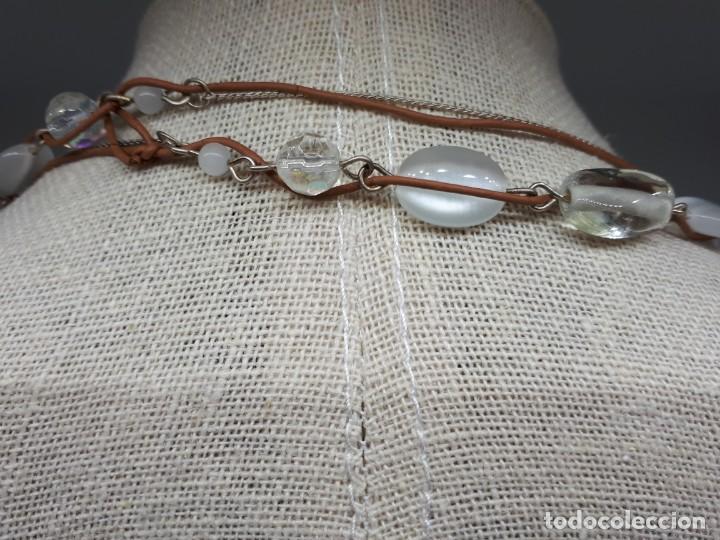 Joyeria: Collar Largo de Cuerda Abalorios Blancos y Transparentes - Foto 8