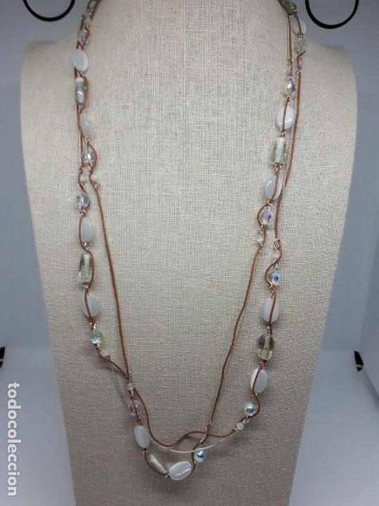 Joyeria: Collar Largo de Cuerda Abalorios Blancos y Transparentes - Foto 1