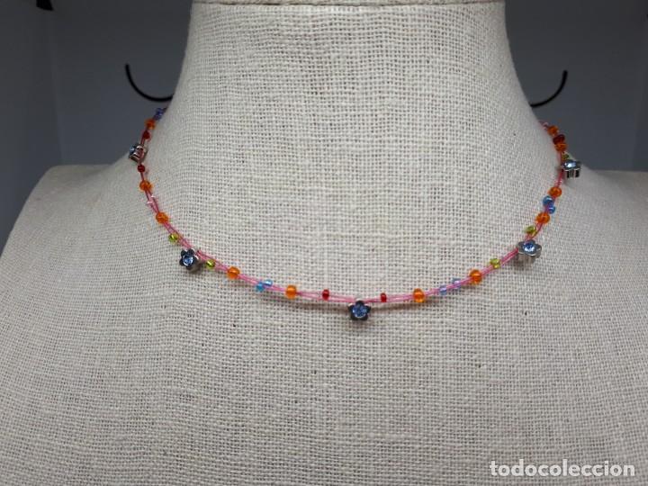 Joyeria: Gargantilla Flor Corazon Azul - Foto 1