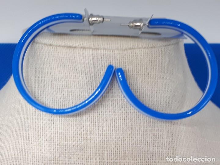 Joyeria: Pendiente Aro Abierto Azul y Blanco - Foto 1
