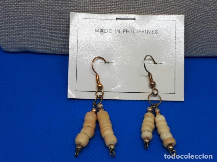 Joyeria: Pendientes Largos Abalorios Tipo Piedrecillas - Foto 2