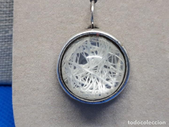Joyeria: Pendiente Media Esfera Transparente con Hilo - Foto 2