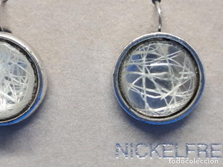 Joyeria: Pendiente Media Esfera Transparente con Hilo - Foto 3