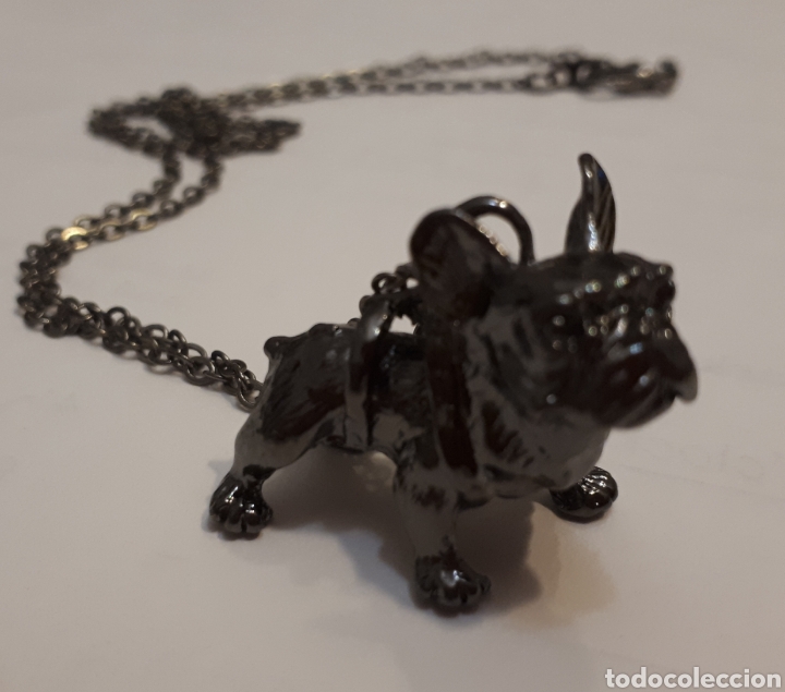 Joyeria: Collar plateado oscuro bulldog franc&eacute;s - Foto 1