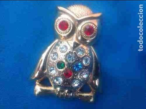 Joalharia: precioso broche de un buho dorado