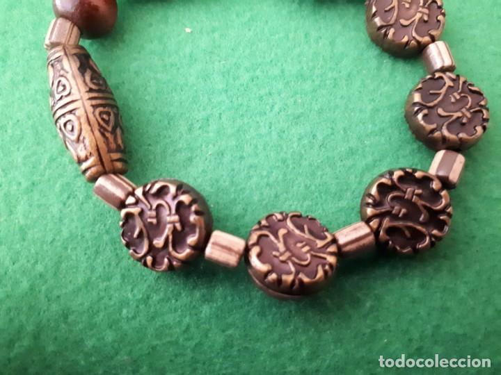 Joyeria: Pulsera El&aacute;stica Abalorios Tribales Marrones - Foto 3