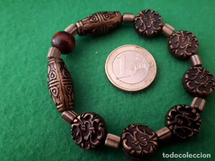 Joyeria: Pulsera El&aacute;stica Abalorios Tribales Marrones - Foto 4