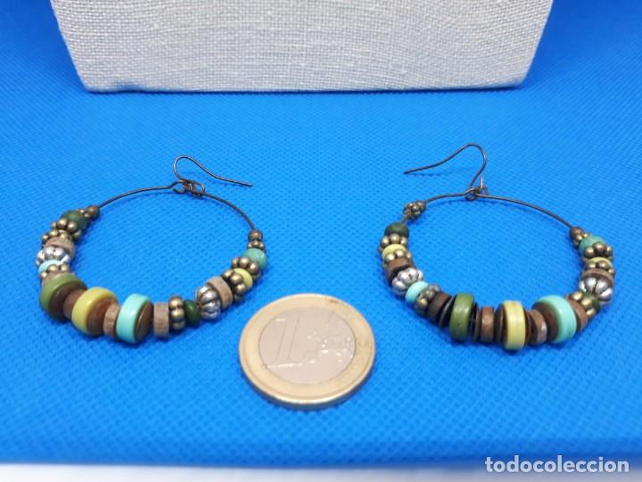 Joyeria: Pendientes Aro de Acero con Abalorios Tipo Tribal - Foto 4