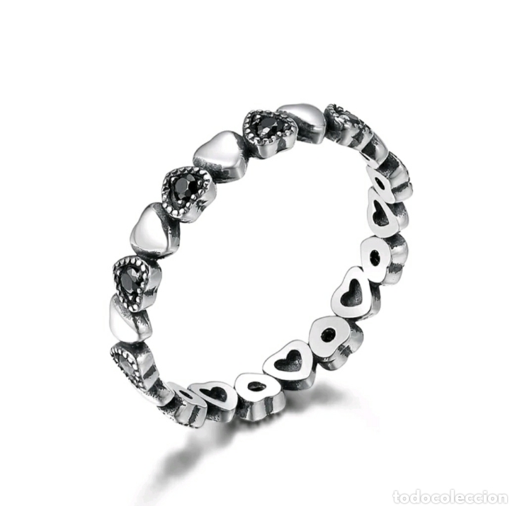 Joyeria: Anillo de plata coraz&oacute;n negro/plata ENV&Iacute;O GRATIS!! - Foto 1