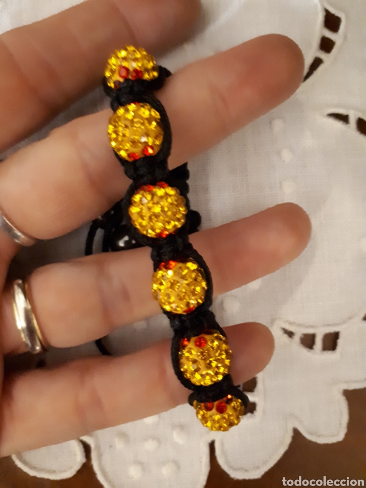Joyeria: Pulsera ajustable negra abalorios brillantes - Foto 1