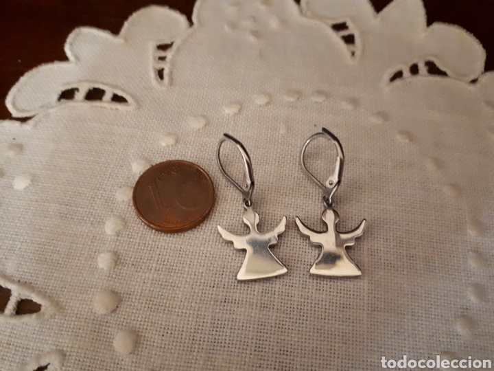 Joyeria: Pendientes &aacute;ngel metal plateado - Foto 2