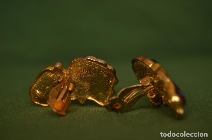 Joyeria: Pendientes dorados con piedras - Foto 4