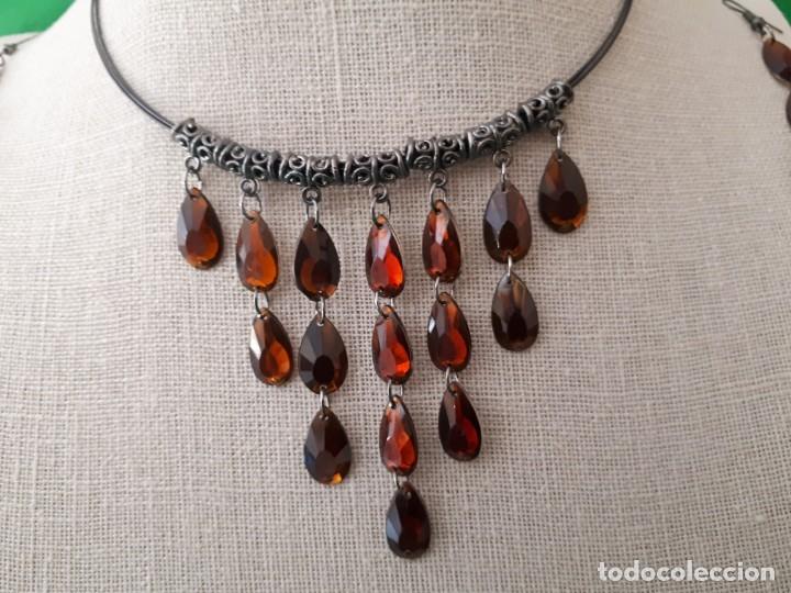 Joyeria: Conjunto Collar y Pendientes Marrones - Foto 2