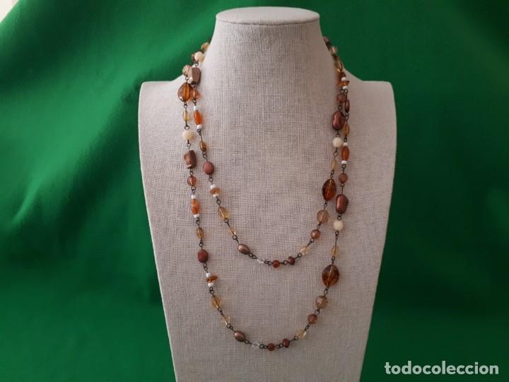 Joyeria: Collar Dos Vueltas Abalorios Marrones - Foto 1
