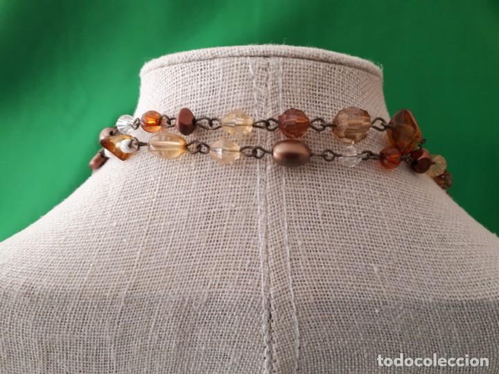 Joyeria: Collar Dos Vueltas Abalorios Marrones - Foto 3