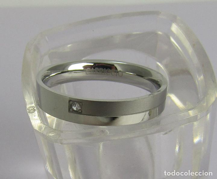 Joalharia: ALIANZA UNISEX EN ACERO BRILLANTE Y MATE CON CIRCONITA -CAPRICCIO-