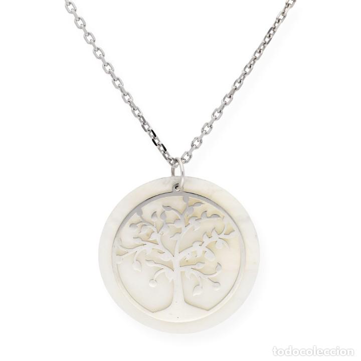 Joyeria: Collar y Colgante de N&aacute;car y Plata de Ley con &Aacute;rbol de la Vida