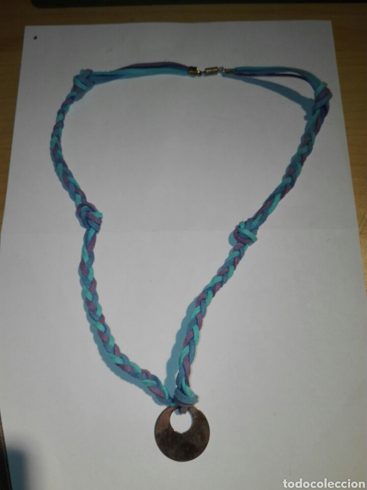 Joalharia: COLLAR CUERO TRENZA Y ABALORIO METALICO