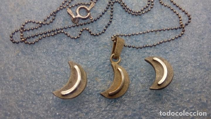Joyeria: CONJUNTO PLATA DE COLGANTE Y PENDIENTES LUNA - Foto 1