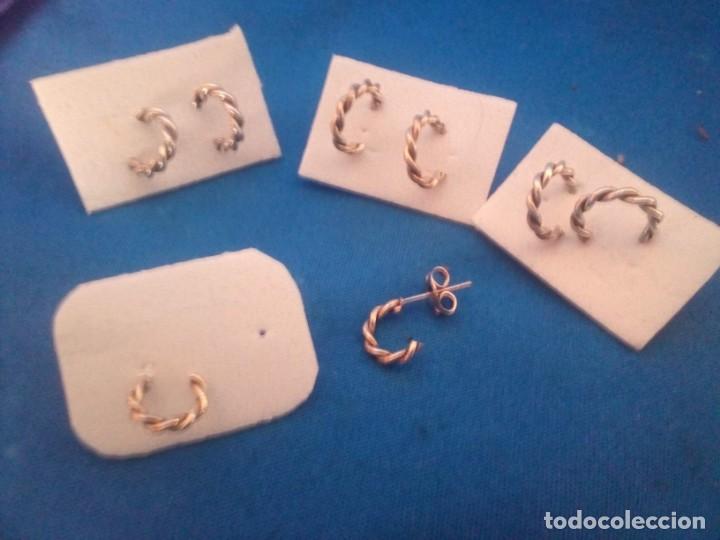Joyeria: pendientes redondos semi-arandelas retorcidas varias medidas bisuteria