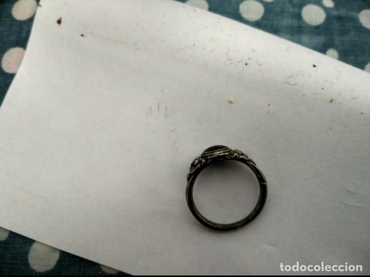 Joyeria: antiguo anillo  en plata con piedra negra - Foto 3