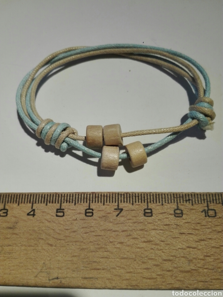 Joyeria: PULSERA CUERO Y ABALORIOS MADERA. REGULABLE - Foto 1