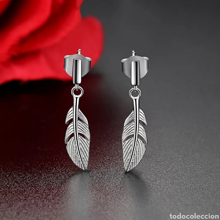 Joyeria: Pendientes Pluma de Plata ENV&Iacute;O GRATIS!! - Foto 1