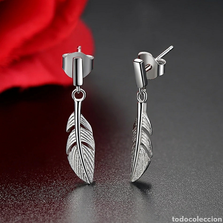 Joyeria: Pendientes Pluma de Plata ENV&Iacute;O GRATIS!! - Foto 2