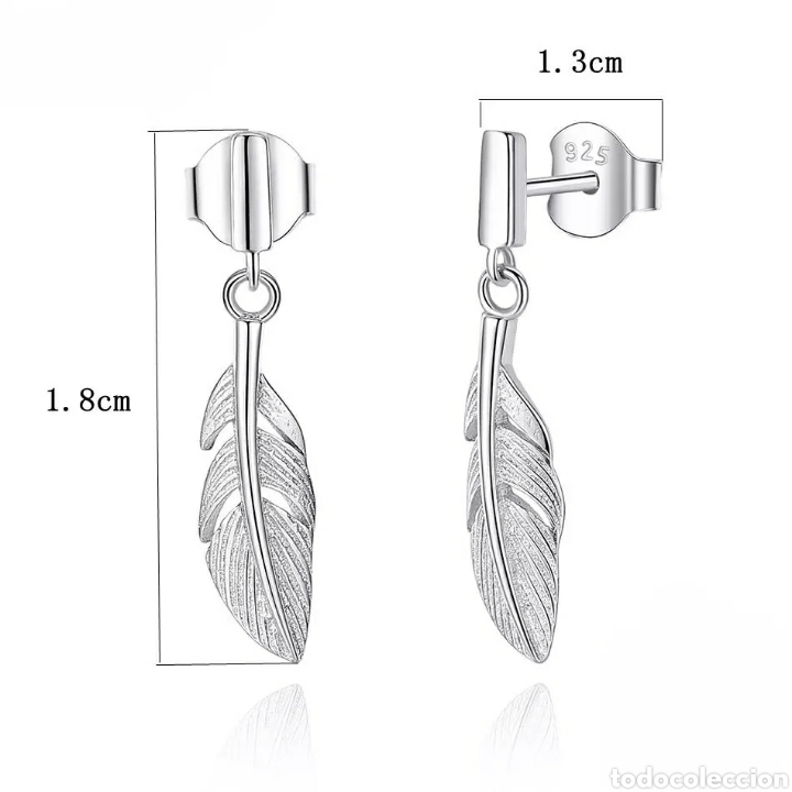 Joyeria: Pendientes Pluma de Plata ENV&Iacute;O GRATIS!! - Foto 3