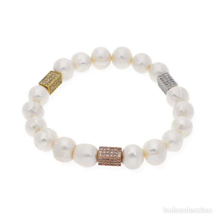 Joyeria: Pulsera de Perlas con Charm en Plata de ley y Circonitas - Foto 1