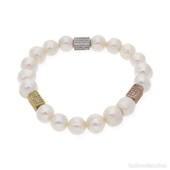 Joyeria: Pulsera de Perlas con Charm en Plata de ley y Circonitas - Foto 2