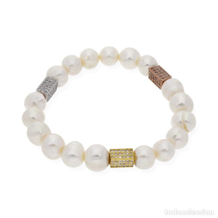 Joyeria: Pulsera de Perlas con Charm en Plata de ley y Circonitas - Foto 3