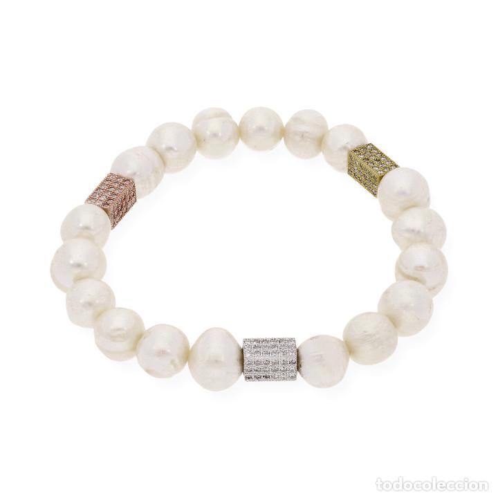 Joyeria: Pulsera de Perlas con Charm en Plata de ley y Circonitas - Foto 4
