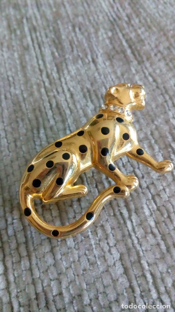 Joyeria: Broche dorado de bisuter&iacute;a en forma de leopardo - Foto 2