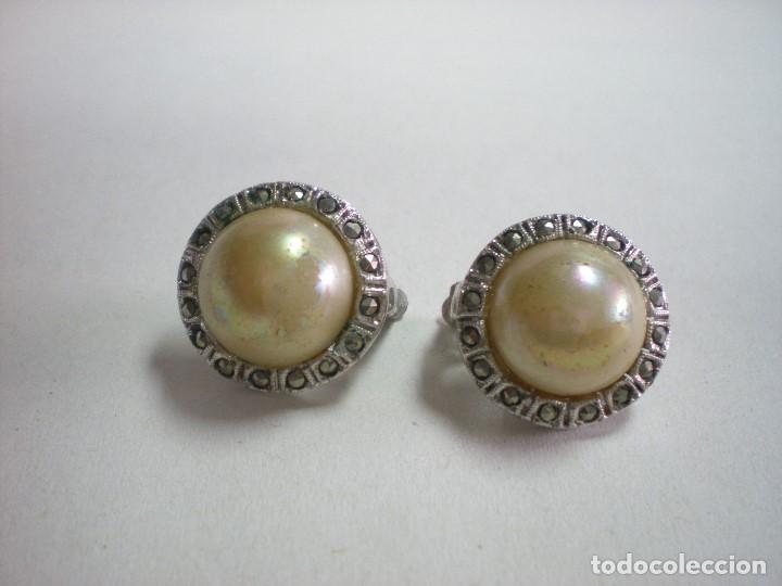 Joyeria: Pendientes  con perla sobre acero d 1 cm - Foto 1