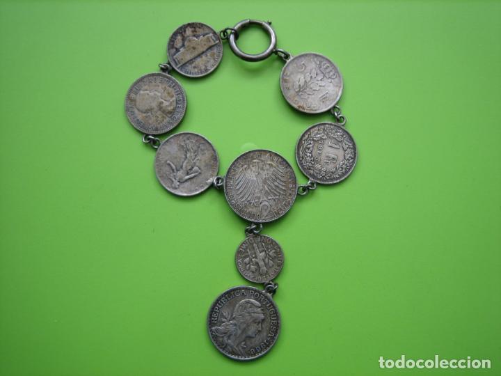 Joyeria: Antigua pulsera de monedas - Foto 1