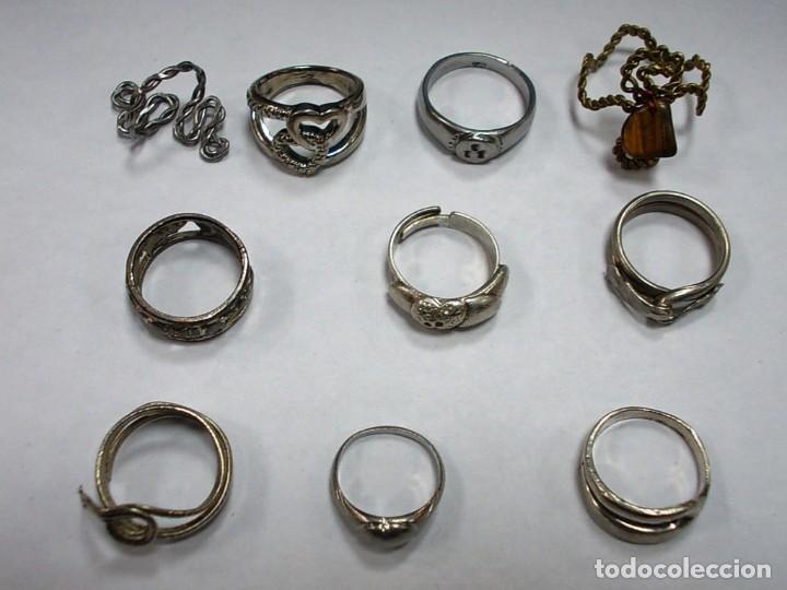 Joyeria: Lote de 10 sortijas diferentes diametros y modelos. - Foto 7