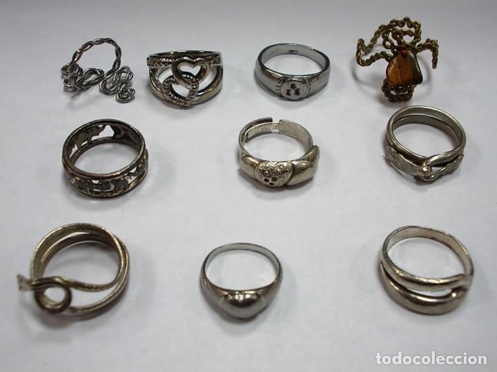 Joyeria: Lote de 10 sortijas diferentes diametros y modelos. - Foto 8