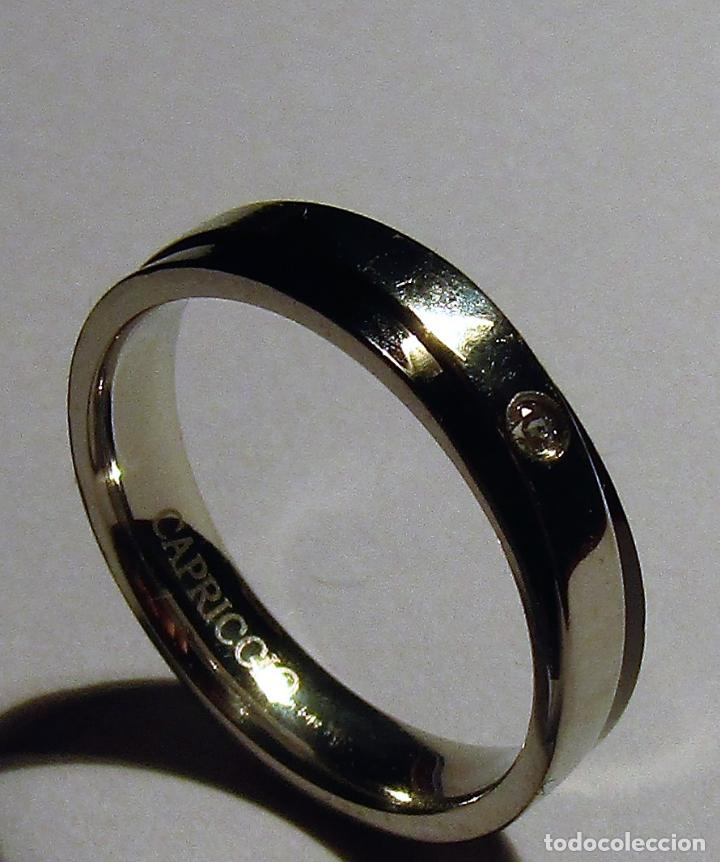 Joaillerie: ALIANZA ACERO INOXIDABLE BRILLO, PIEDRA Y NEGRO -CAPRICCIO-