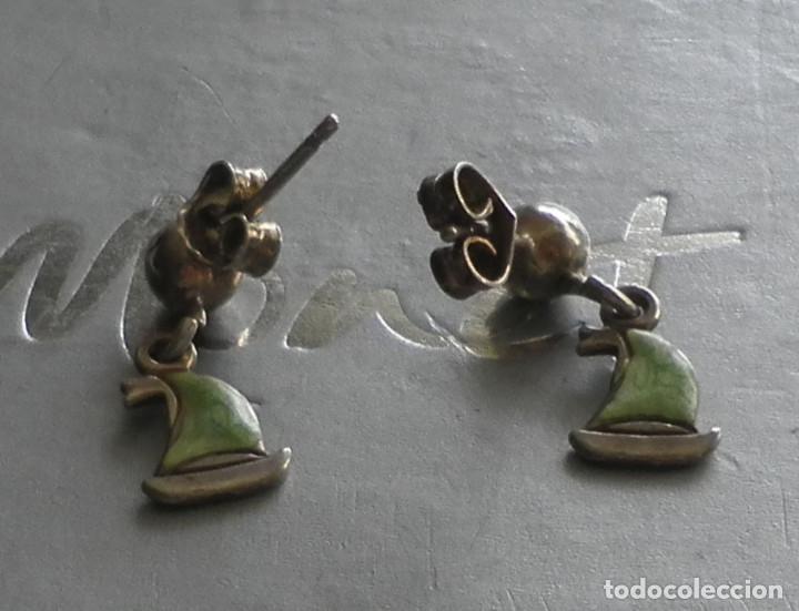 Joyeria: pendientes de plata y esmalte forma de barquitas - Foto 1