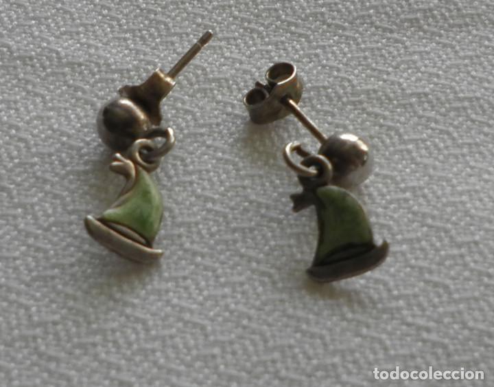 Joyeria: pendientes de plata y esmalte forma de barquitas - Foto 2