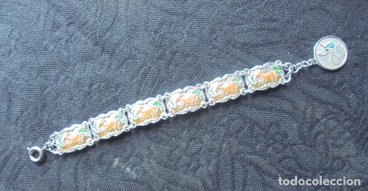 Joyeria: Vintage pulsera esmaltada con ciervos - Foto 1