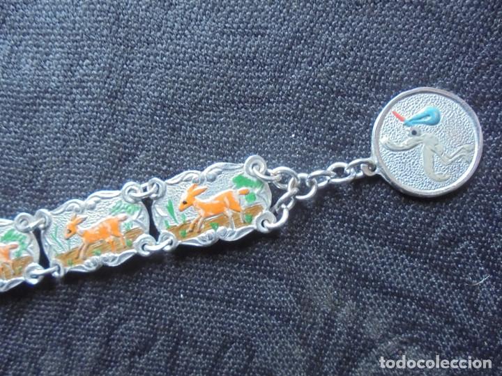 Joyeria: Vintage pulsera esmaltada con ciervos - Foto 2