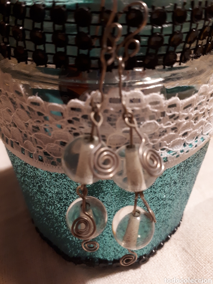 Gioielleria: Pendientes cuentas transparentes y metal hippy vintage artesanal