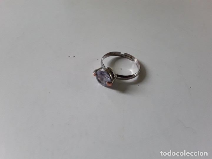 Joyeria: Anillo de metal extensible con circonita - Foto 6