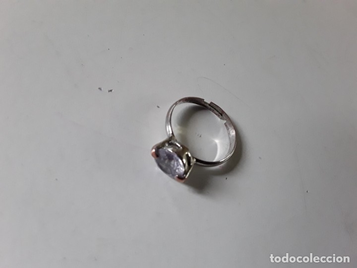 Joyeria: Anillo de metal extensible con circonita - Foto 5