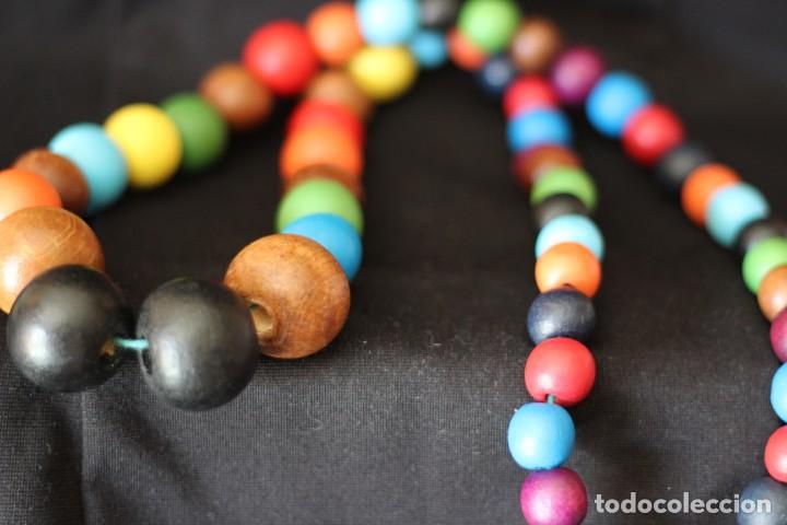 Joyeria: LARGO COLLAR DE MADERA CON GRANDES BOLAS Y DE ALEGRES COLORES 90 CM - Foto 4